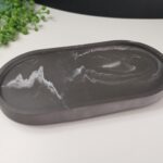 Amore Creative Collections - Acrylic Eco Friendly Resin Jesmonite Handmade Homeware South Africa - Charcoal White Marble Candle Tealight Holder Tray Gift Set