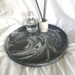 Amore Creative Collections - Acrylic Eco Friendly Resin Jesmonite Homeware South Africa Handmade Handcrafted Pieces - Black White Marble Extra Large Display Tray