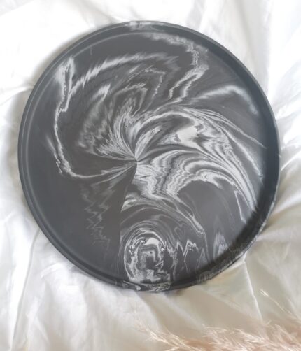 Amore Creative Collections - Acrylic Eco Friendly Resin Jesmonite Homeware South Africa Handmade Handcrafted Pieces - Black White Marble Extra Large Display Tray Front