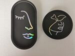 Handmade holographic rainbow iridescent abstract woman face line art jesmonite gifts south africa coasters jewelry
