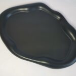 Amore Creative Collections - Acrylic Eco Friendly Resin Jesmonite Homeware South Africa Handmade Handcrafted Pieces - White Pearlescent Shimmer Display Tray Irregular Cloud Oblong Black Aerial