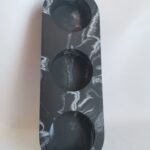 Amore Creative Collections - Acrylic Eco Friendly Resin Jesmonite Homeware South Africa Handmade Handcrafted Pieces - Black and White Marble 3 Piece Tealight Holder Front