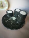 Amore Creative Collections - Acrylic Eco Friendly Resin Jesmonite Handmade Homeware Home Decor South Africa Geometric Coaster Candle Tray Black Marble Coaster Set (2)