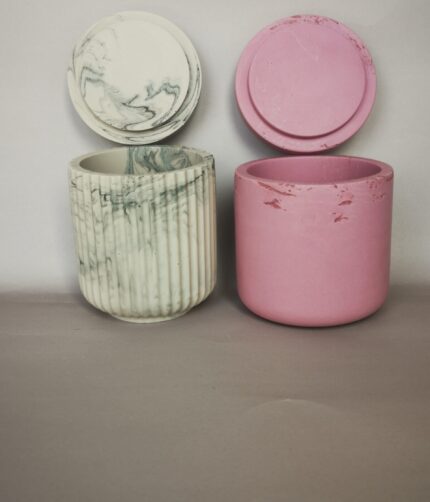 Amore Creative Collections - Acrylic Eco Friendly Resin Jesmonite Handmade Homeware Home Decor South Africa Pots Jewellery Storage Containers Trinket Dishes Trinket Dish Marble Candle Pots (2)