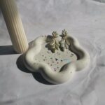 Amore Creative Collections - Eco Resin Home Decor Jesmonite South Africa - Trinket Trays Homeware - Large Flower Shiny Holographic Pieces Thick Fat Edges