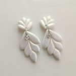 Amore Creative Collections Bridal Bride Earrings Wedding White Gold Iridescent Hypoallergenic Stainless Steel Fittings