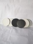 Mandala Coaster Set - Minimalist Monochrome Black and White 6 Coaster Set - Jesmonite eco resin south africa