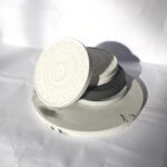 Mandala Coaster Set - Minimalist Monochrome Black and White 6 Coaster Set - Jesmonite eco resin south africa
