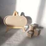Amore Creative Collections - Home Decor Jesmonite South Africa Gift Sets Homeware 3 Set Tealight Candle Holder and XL Display Trinket Tray Extra Large - Colour Sand Light Nude Brown