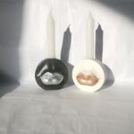 Amore Creative Collections - Home Decor Jesmonite South Africa Gift Sets Homeware Amore Creative Collections - Home Decor Jesmonite South Africa Gift Sets Homeware - Lips Candle Holder - Pouting Kissing Lip Candle tall pillar candle holders