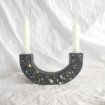 Terrazzo Candlestick Holder - Double Pillar Candle Stick Holder-Eco Resin Jesmonite South Africa