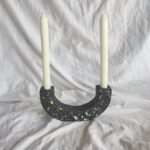 Terrazzo Candlestick Holder - Double Pillar Candle Stick Holder-Eco Resin Jesmonite South Africa