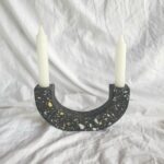 Terrazzo Candlestick Holder - Double Pillar Candle Stick Holder-Eco Resin Jesmonite South Africa