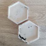 Hexagon Rectangle Round Shape Marble Coasters Jewellery Tray - Handmade Stoneware Gifts eco resni jesmonite south africa www.amoresa.co.za