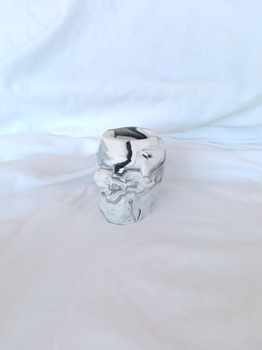 Amore Creative Collections - Jesmonite Home Decor Unique Gifts South Africa Shop Online Store (125) Marble Skull Pot - Eco Resin Jesmonite South Africa