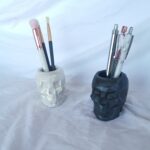Skull Pen Pot Skull Face Make up Brush pot - Jesmonite Eco Resin South Africa Online - Amore