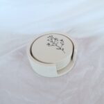 Wild Flower Coasters Black and White - Jesmonite Eco Resin South Africa - Amore