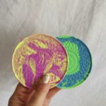 Amore Creative Collections - Eco Friendly Jesmonite Home Decor and Gifting Coasters Trays South Africa - Marble Tie Dye Bright Neon Colours Coasters