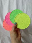 Amore Creative Collections - Bright Neon Colours Yellow Jesmonite Mandala Coasters Home Decor South Africa