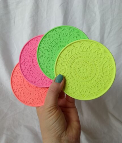 Amore Creative Collections - Bright Neon Colours Yellow Jesmonite Mandala Coasters Home Decor South Africa