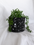 black and white terrazzo pot planter with or without drip tray - amore creative collections south africa handmade www.amoresa.co.za