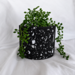 black and white terrazzo pot planter with or without drip tray - amore creative collections south africa handmade www.amoresa.co.za