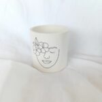 line art succulent pot planter - pen stationery pot - make up brsuh holder - jesmonite south africa amore creative collections