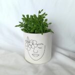 line art succulent pot planter - pen stationery pot - make up brsuh holder - jesmonite south africa amore creative collections