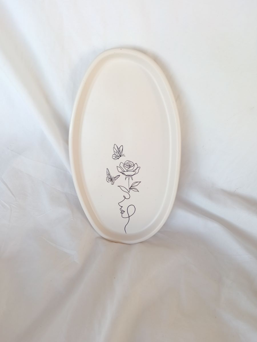 Amore Creative Collections Home Decor Jewellery Accessories - Jesmonite Polymer Clay South Africa Gift Shop Trays Coasters Marble (44) line art tray - jewellery display organiser key tray