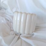 ribbed pot planter pot - jesmonite mother of pearl south africa amore creative collections
