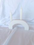 White Pillar Candle Holder 2cm - Abstract - Eco Resin Jesmonite Amore Creative Collections
