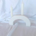 White Pillar Candle Holder 2cm - Abstract - Eco Resin Jesmonite Amore Creative Collections