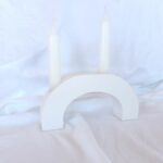 White Pillar Candle Holder 2cm - Abstract - Eco Resin Jesmonite Amore Creative Collections