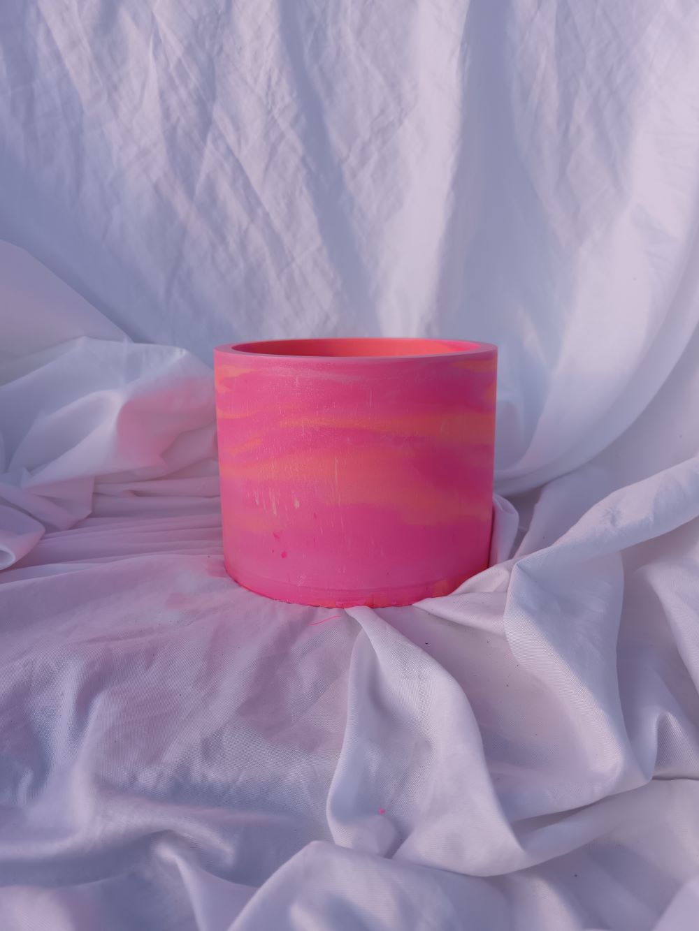 Amore Creative Collections - Jesmonite Home Decor Unique Gifts South Africa Shop Online Store (16) Neon Pink Pot Planter - Eco Resin Jesmonite Pot Plant Holders and Drip Drainage Trays - South Africa