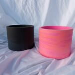 Neon Pink Pot Planter - Eco Resin Jesmonite Pot Plant Holders and Drip Drainage Trays - South Africa