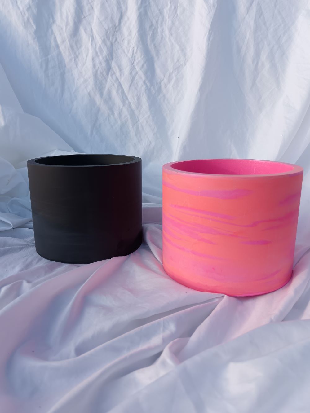 Amore Creative Collections - Jesmonite Home Decor Unique Gifts South Africa Shop Online Store (17) Neon Pink Pot Planter - Eco Resin Jesmonite Pot Plant Holders and Drip Drainage Trays - South Africa