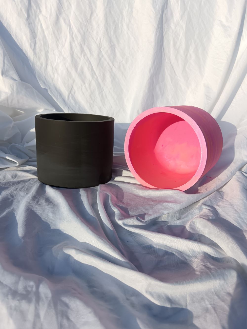 Amore Creative Collections - Jesmonite Home Decor Unique Gifts South Africa Shop Online Store (20) Neon Pink Pot Planter - Eco Resin Jesmonite Pot Plant Holders and Drip Drainage Trays - South Africa