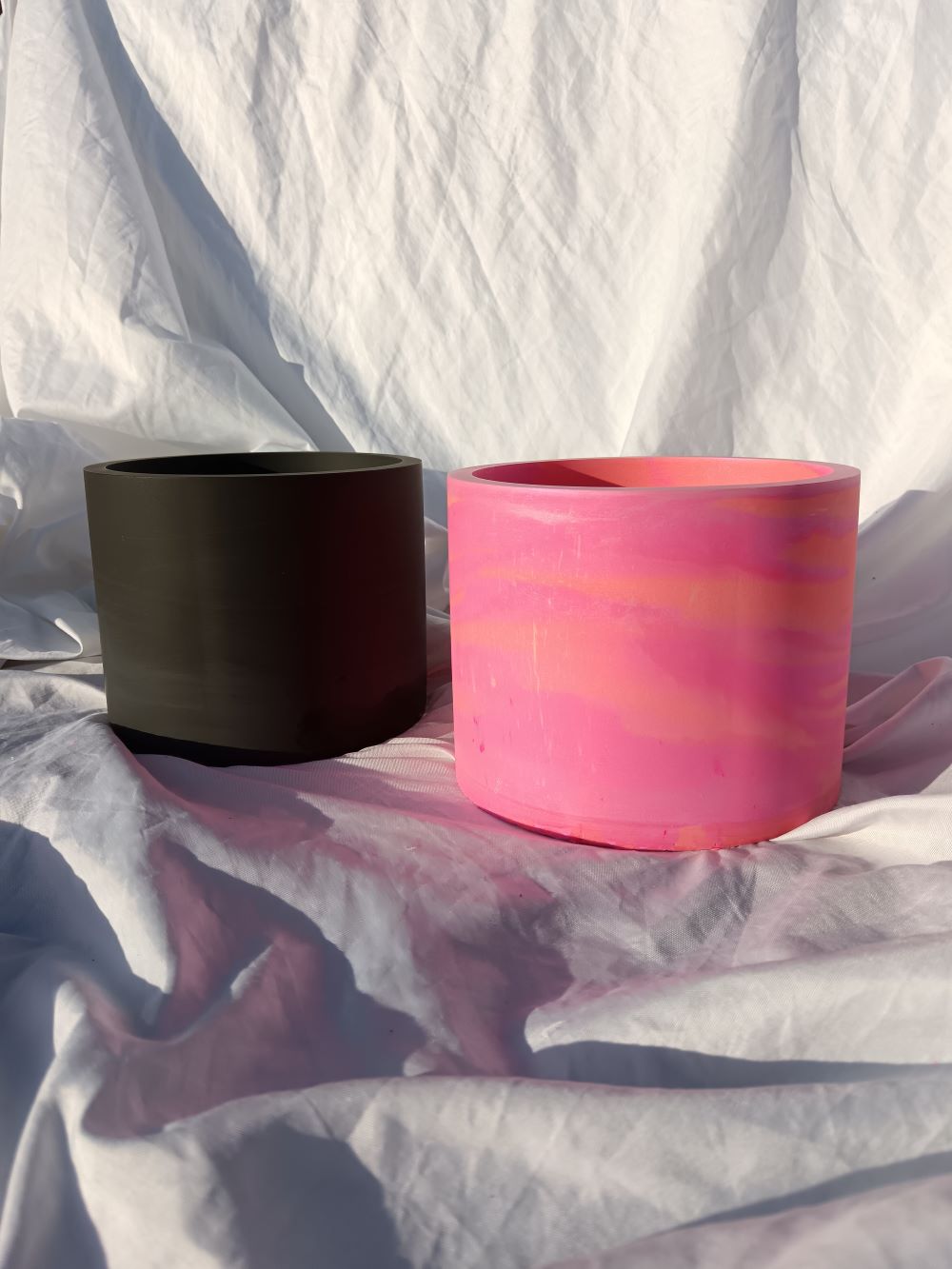 Amore Creative Collections - Jesmonite Home Decor Unique Gifts South Africa Shop Online Store (21) Neon Pink Pot Planter - Eco Resin Jesmonite Pot Plant Holders and Drip Drainage Trays - South Africa