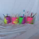 Neon Pot Abstract Face - Amore Creative Collections - Neon Boho Home Decor South Africa
