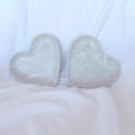 white light grey marble heart trinket dish - jesmonite eco resin south africa