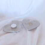 white light grey marble heart trinket dish - jesmonite eco resin south africa