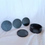 black marble coaster set - eco friendly resin jesmonite - online gift shop amore creative collections