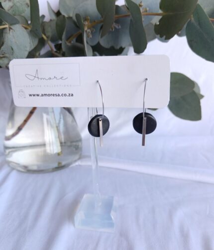 Minimalist Polymer Clay Earrings Stainless Steel Hoop Bar - Amore Creative Collections