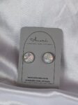 faux opal stud earrings resin opalite - stainless steel fittings hypoallergenic