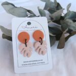 monstera earrings polymer clay hypoallergenic allergy free