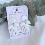 monstera earrings polymer clay hypoallergenic allergy free
