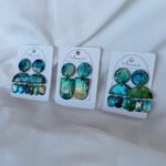 watercolour handpainted earrings resin - unique one of a kind earrings - www.amoresa.co.za
