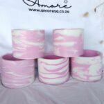 white pink beige marble pot plant orchid pot planter handmade south africa jesmonite eco resin