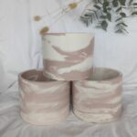 white beige marble pot plant orchid pot planter handmade south africa jesmonite eco resin