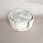 marble coaster sets - handmade eco resin jesmonite slate stone cement concrete decor